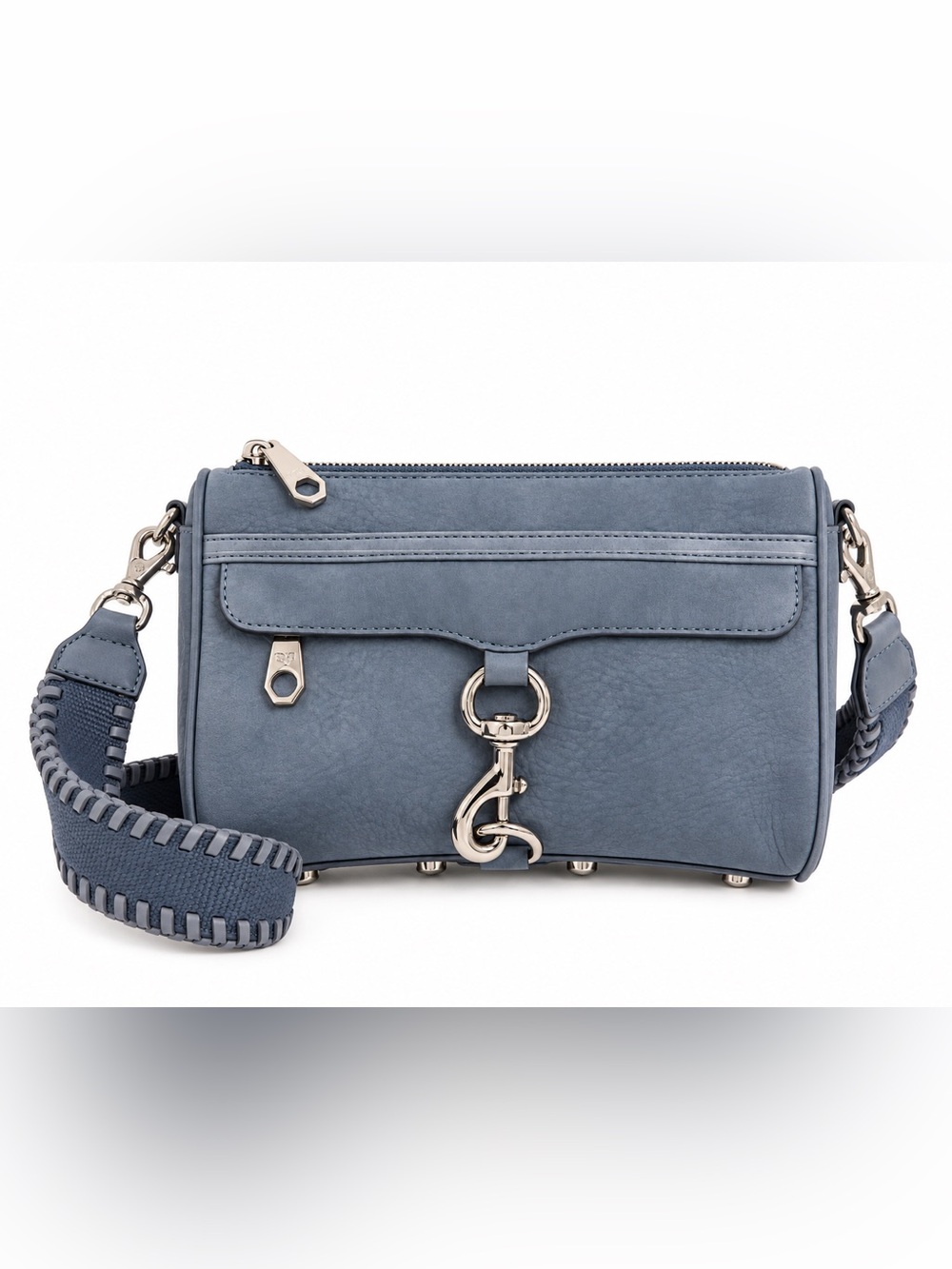 Rebecca Minkoff Mini MAC Dusty Blue Leather Suede Crossbody Bag